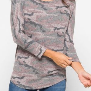 Camo Dolman Knit Tunic